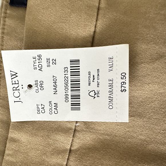 J Crew High Rise Girlfriend Chino Pant Women 22 Khaki Casual Minimalist Neutral - Picture 6 of 13